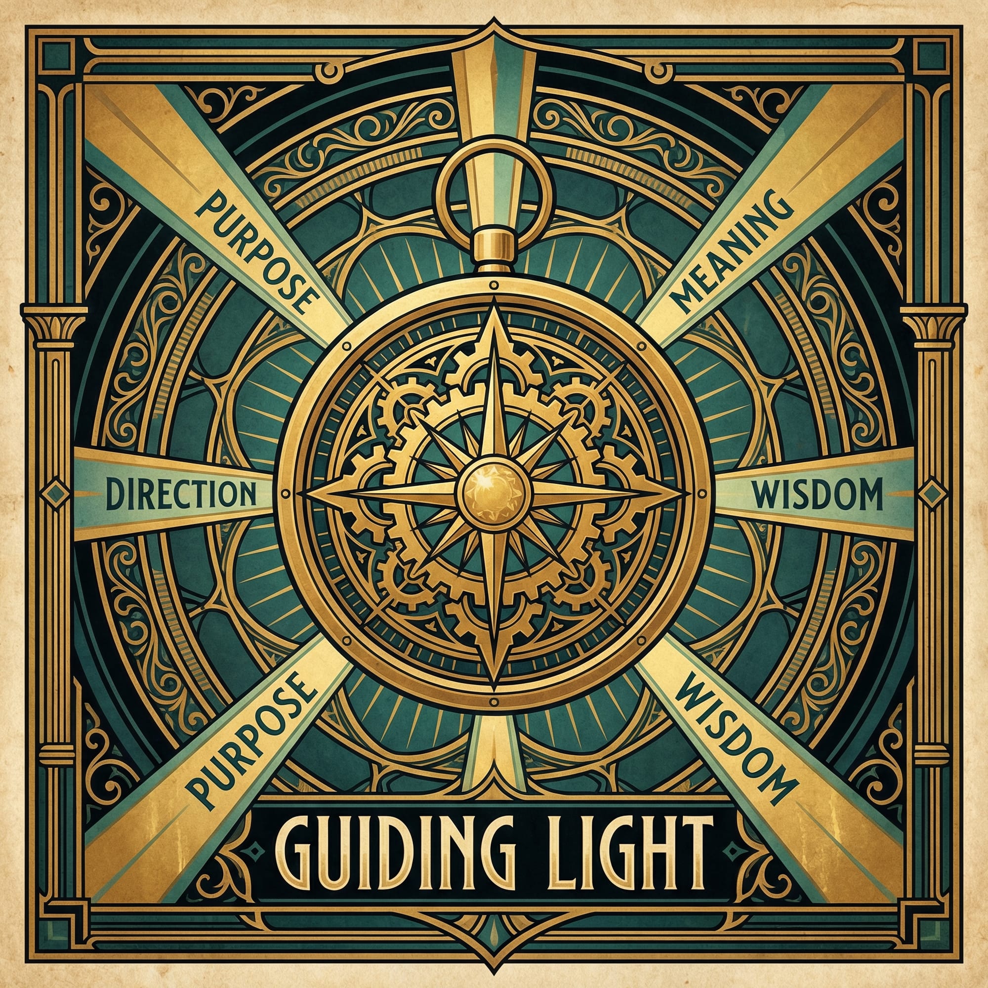 Art Deco compass and purpose illustration