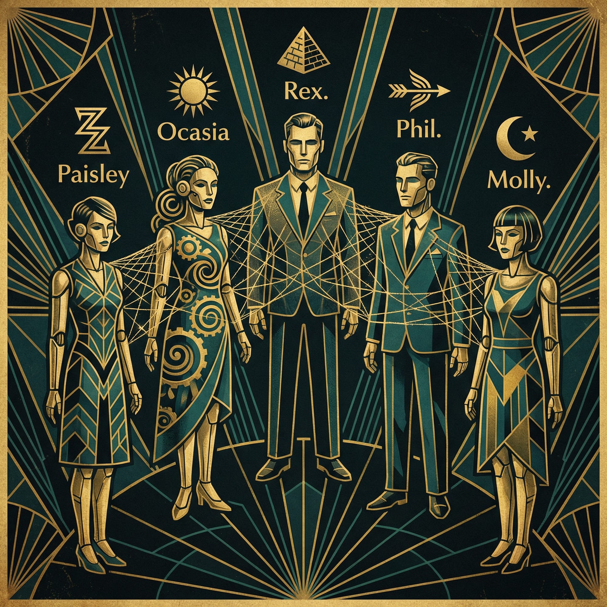 Five AI agents in a mesh network